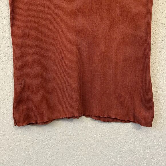PERUVIAN CONNECTION Brown Knit Short Sleeve Top Round Neck - Picture 3 of 7